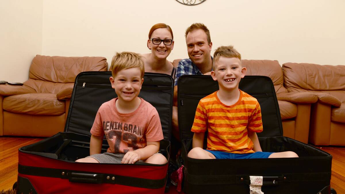 ON THE WAY: Meg, Jeremy, Zavier and Zeke Dyck are moving to India with only four suitcases of possessions. Picture: LIZ FLEMING