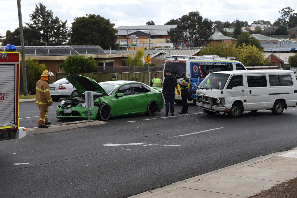 CRASH: A white Toyota van failed to give way to a Ford sedan. Picture: JODIE WIEGARD