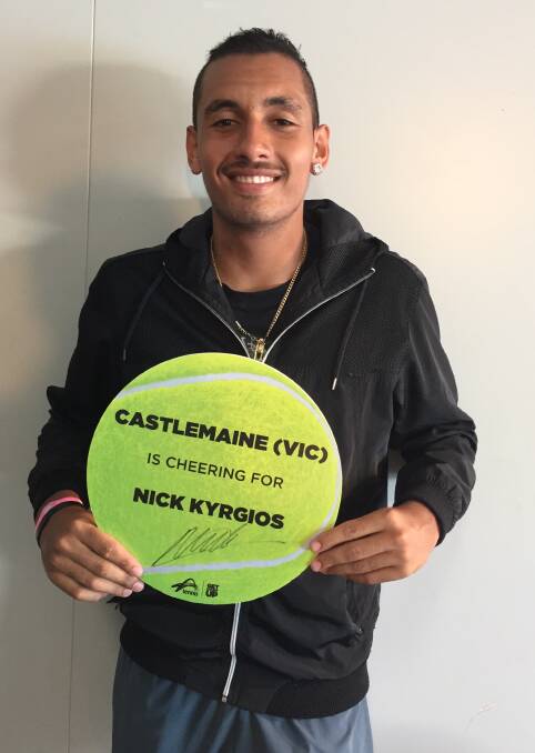 ACE: Nick Kyrgios is representing Castlemaine in the Australian Open.