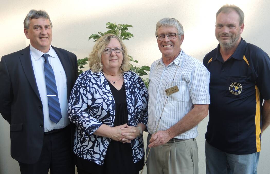 Bendigo Yacht Club commodore Russell Denholm, Annie North Women's Refuge chief executive Julie Oberin, Rotary Club of Bendigo South chairman Tony Plant and Bendigo Legion Angling Club president Andrew Wilkinson at The Foundry on Thursday.