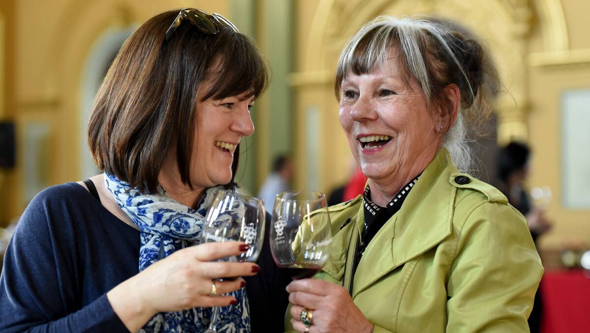 Marion Pugh and Kate Murray have travelled from Melbourne for Heritage Uncorked this year. 
Picture: JODIE DONNELLAN 
