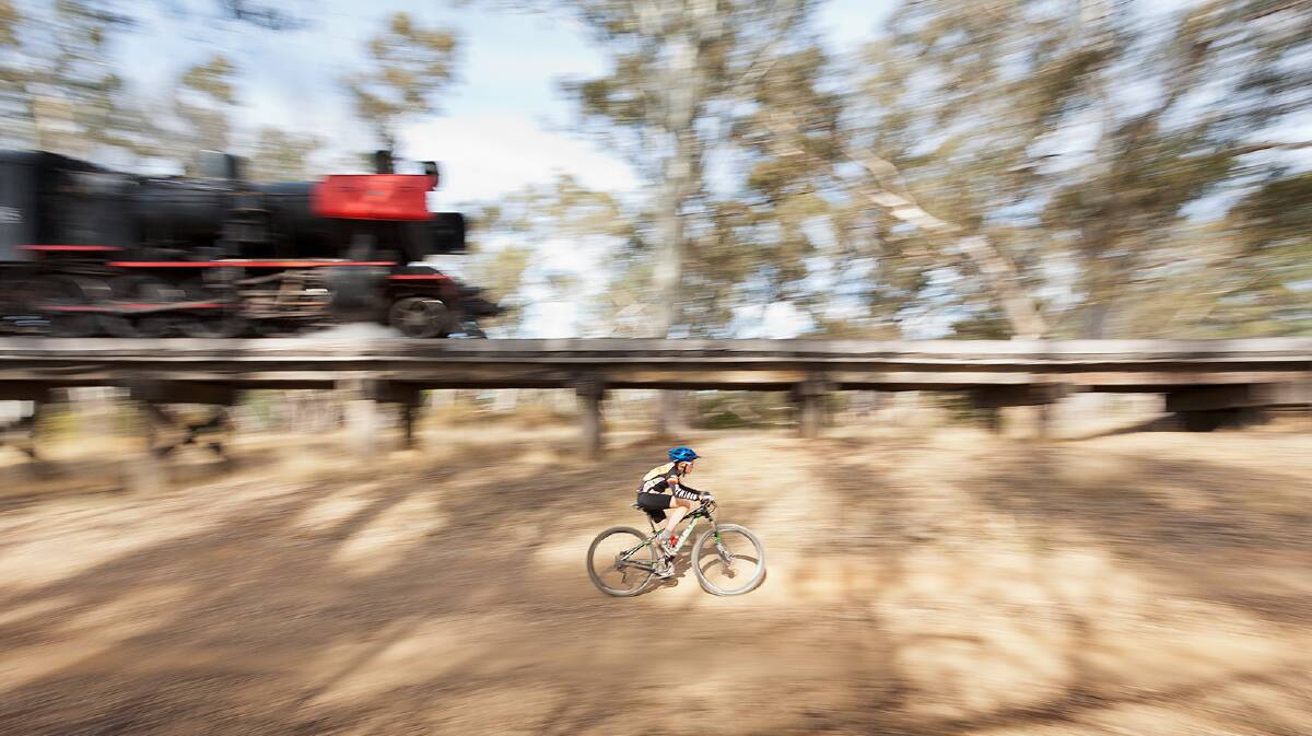 Last year's inaugural race the train event. Picture: SHAYNE HILL 