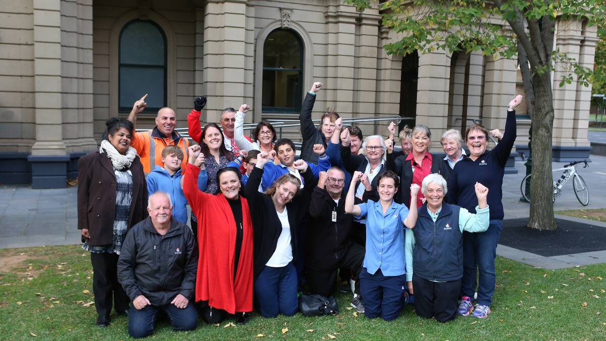 Home and Community Care staff after Bendigo Council's decision. Picture: Peter Weaving