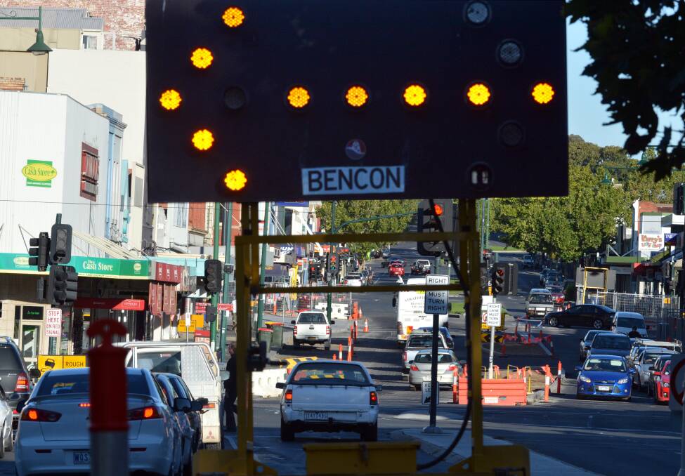 DETOUR: Some of the roadworks on Mitchell Street before completion.
