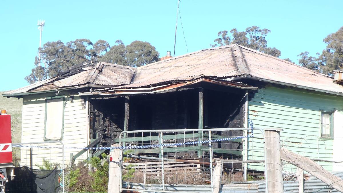 Fire: The house on Schicer Gully Road which was partially destroyed by fire. Photo: contributed.