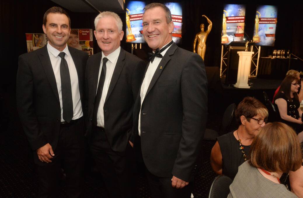 Bendigo Bank's Wayne Tobin and Allan Andrews with City of Greater Bendigo CEO Craig Niemann.