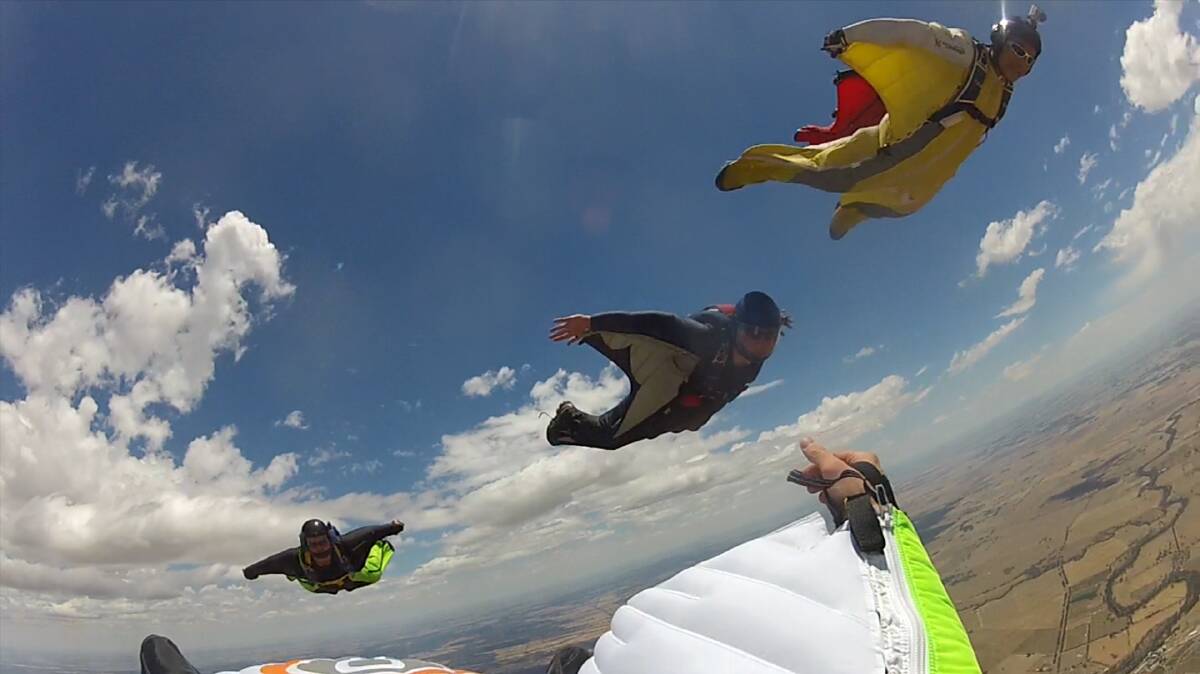 Wingsuit pilots descend on Bridgewater. Picture: Supplied