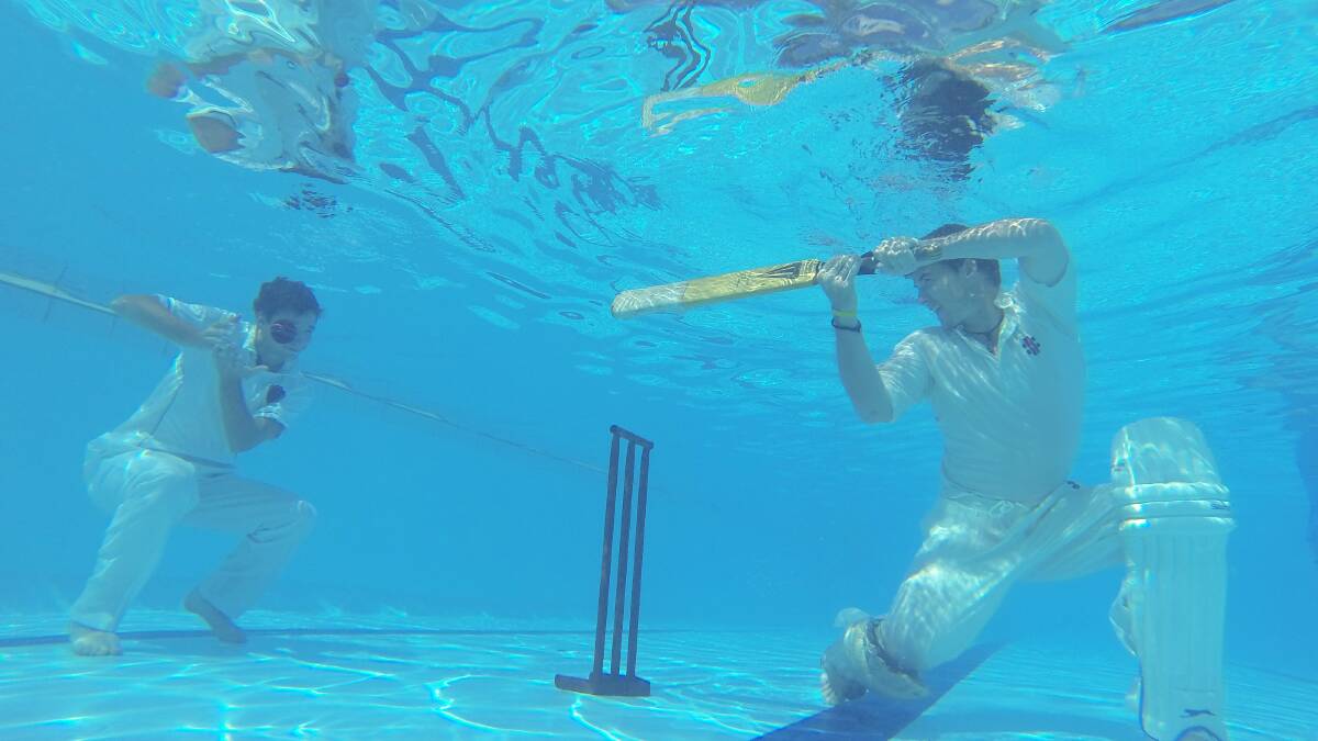 White Hills' team-mates Rhys Irwin and Gareth Davies will have this weekend off. Instead, they found a "cool" way to enjoy a game of cricket. Pictures: JIM ALDERSEY