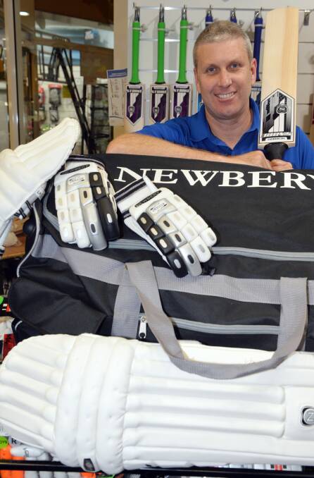 EYE ON THE PRIZE: Intersport Bicknells proprietor David Bicknell with the Newbery gear up for grabs.