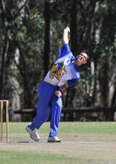 ON THE SPOT: Golden Square's Scott Woodman bowls at Bell Oval.
