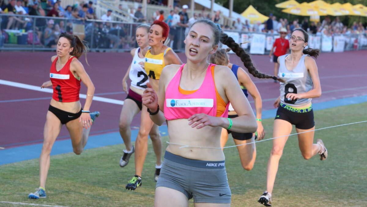 VICTORY: Ararat teenager Tiffany Boatman wins the 400m Black Pearl. Pictures: LIZ FLEMING
