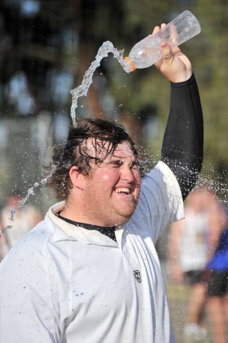 White Hills' Lincoln Jacobs cools down at cricket training earlier this month.