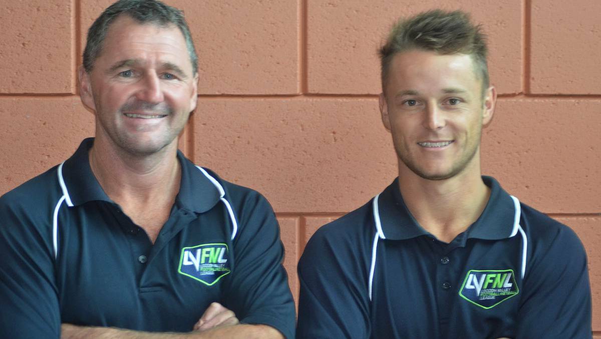 LVFL inter-league coaches Damien Featherby and Corey Gregg.
