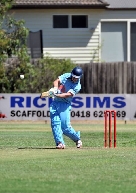 WHACK: Strathdale-Maristians' opener Travis King hits over the top during his unbeaten 103.