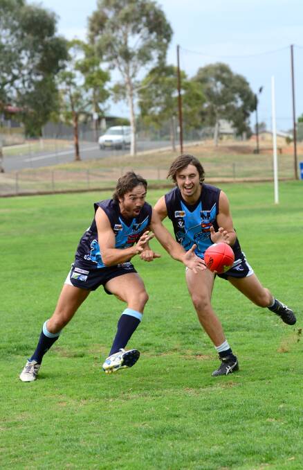 BRING IT ON: Eaglehawk captain Luke Button and team-mate Brodie Collins are champing at the bit for round one. Picture: JIM ALDERSEY