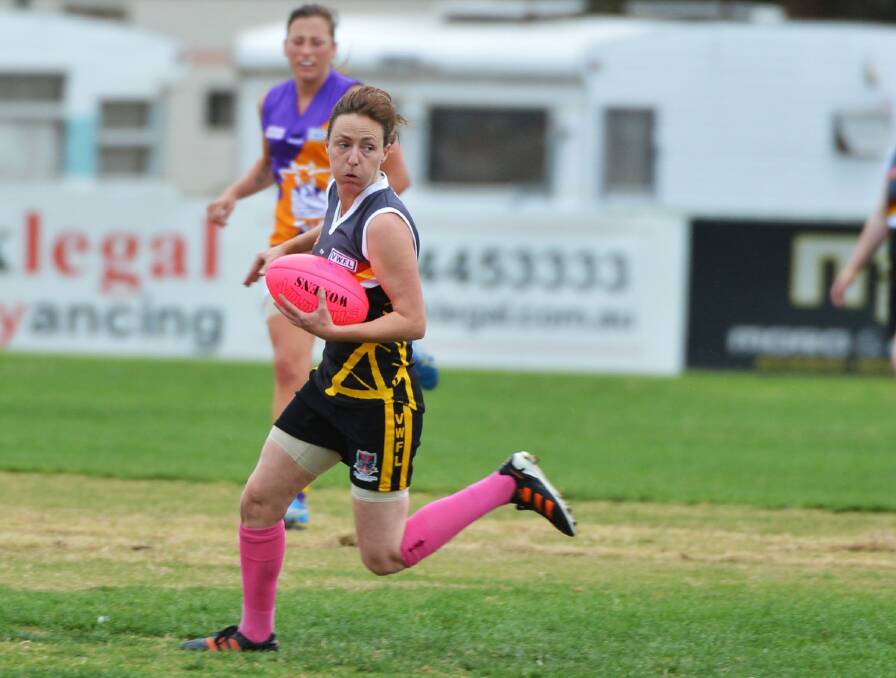 Emma Wolters plays her 50th game for the Bendigo Thunder on Sunday.