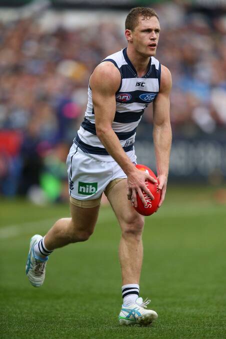 ON TARGET: Joel Selwood kicks for goal. Picture: GETTY