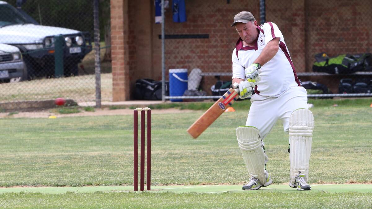 West Bendigo's Ken Bell during his 112 not out on Saturday. Picture: PETER WEAVING