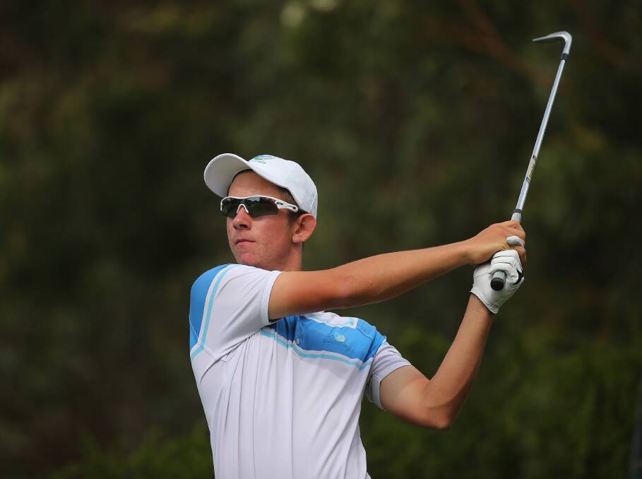STAR ON THE RISE: Bendigo teenager Lucas Herbert during Sunday’s final round of the Australian Masters at Metropolitan.Picture: GETTY IMAGES