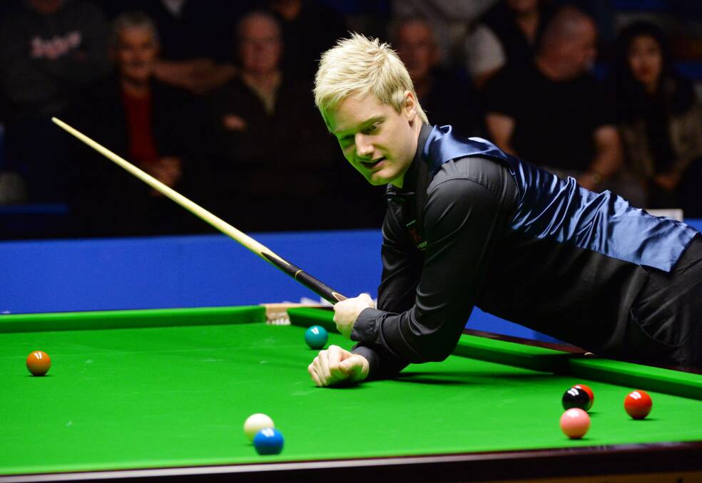CHALLENGING NIGHT: No.1 seed Neil Robertson during his battle with Andrew Higginson. Picture: BRENDAN McCARTHY
