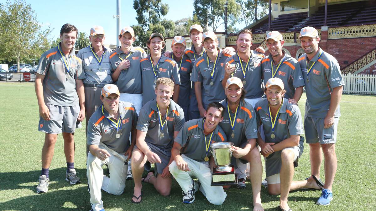 DOMINANT: Goulburn Murray's victorious division one team that beat Ferntree Gully by nine wickets. Picture: PETER WEAVING