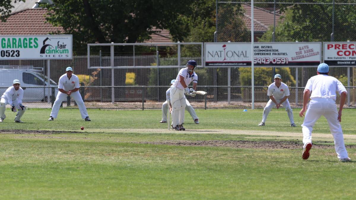 Golden Square coach Scott Johnson bats against Strathdale-Maristians. Square and the Suns are two of the big four.