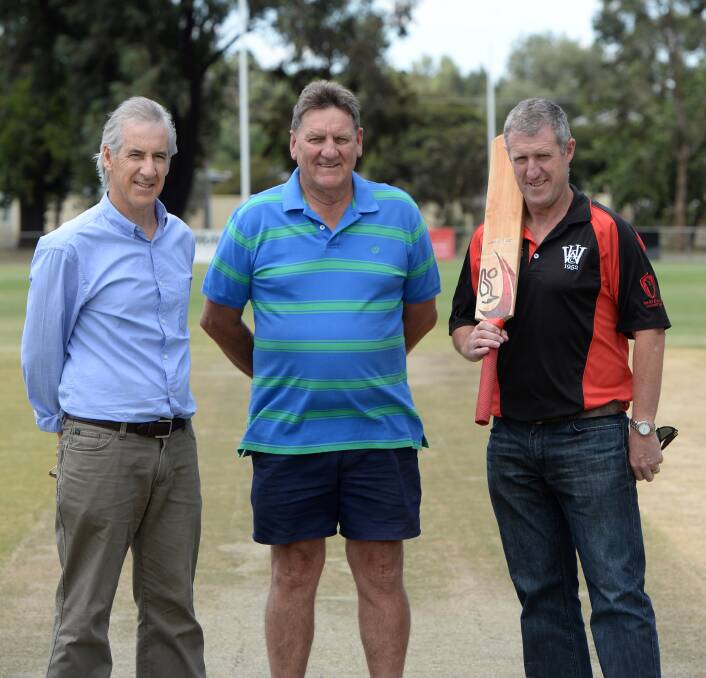 DEMON DELIGHT: Premiership president Rod Flavell, captain-coach Max Taylor and player Jock Schofield.
