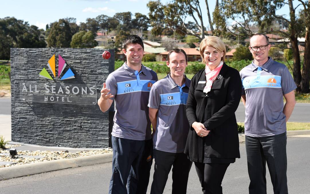 RARING TO GO: Cam Taylor, Sean McCann, All Seasons Hotel venue manager Jeanine Cooke and David Bakes.