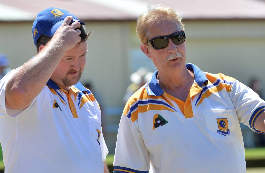BIG DECISIONS: Golden Square's Marc Smith and Daryl Cheeseman on Saturday. Picture: GLENN DANIELS
