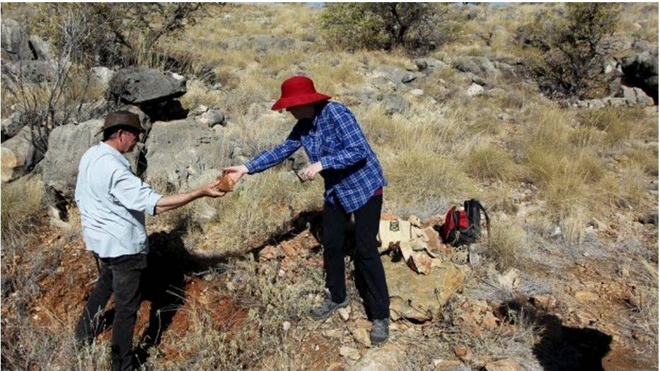 DISCOVERY: Professor Michael Archer and Associate Professor Sue Hand at Bitesantennary fossil site in the Riversleigh World Heritage area. Picture: TONY WALTERS