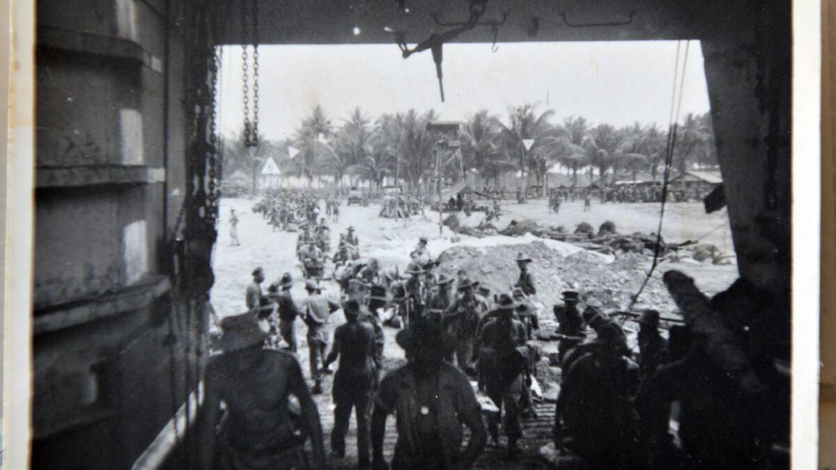 The Herb Dixon collection - Unloading at Morati prior to assault on Balikpapan, Borneo. Last landing.