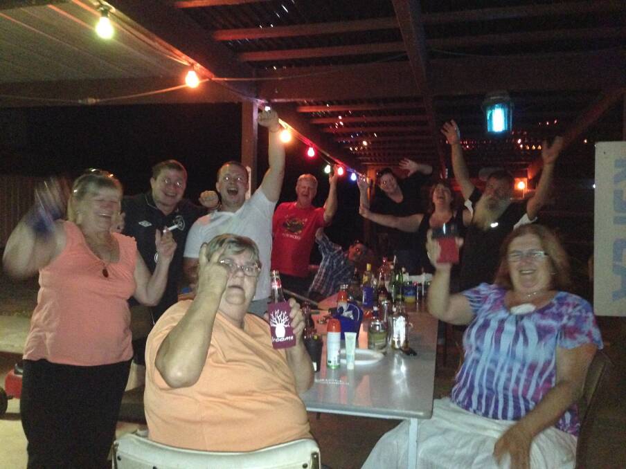 The O'Riordan family from Ireland and the Fitzgeralds from Eaglehawk enjoy their New Year's Eve bash in Eagkehawk.
