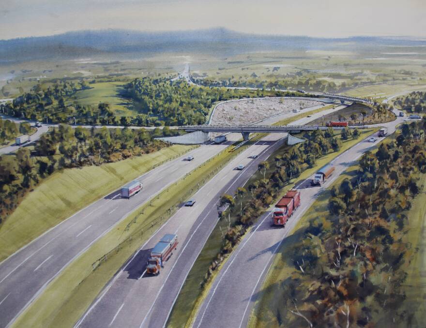 Artists impression of the new Ravenswood interchange on the Calder Highway.