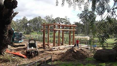 WORKS: The Avoca Chinese Garden project during construction. Picture: CONTRIBUTED