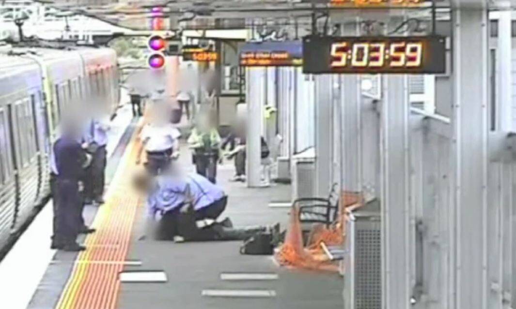 Screenshot of CCTV footage from Sunbury Station.