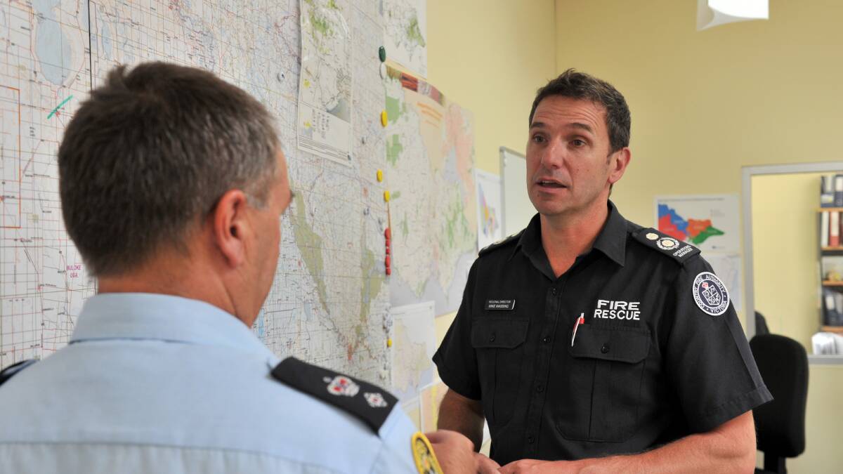 ALERT: CFA director Mike Wassing at the Bendigo incident control centre on Friday.