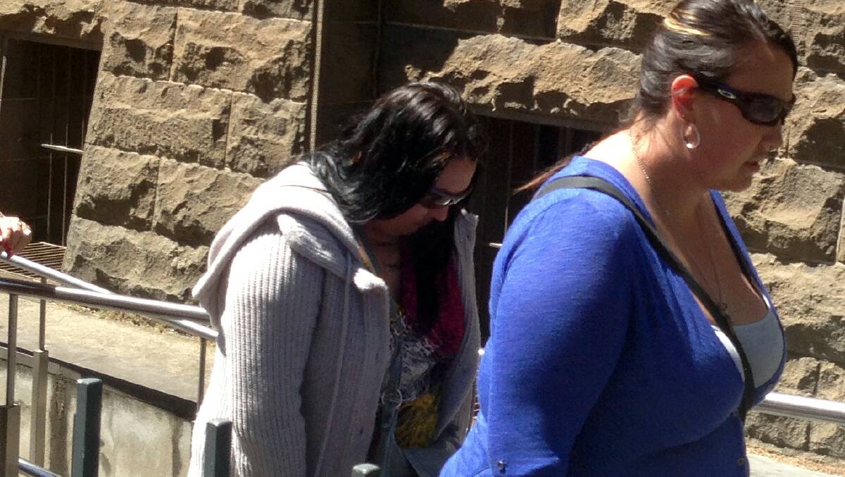 COMMITTAL: Jayde Poole, left in grey jumper, leaving court on Monday.