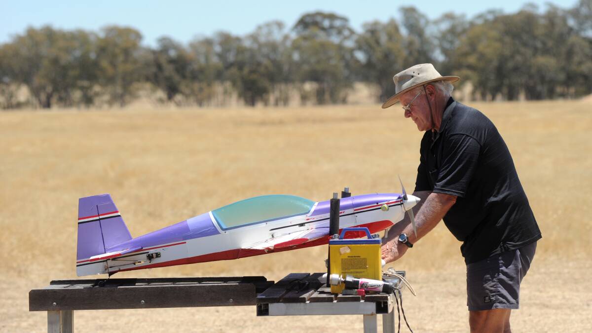 A member of the Bendigo Radio Controlled Aircraft Club. Picture: JODIE DONNELLAN