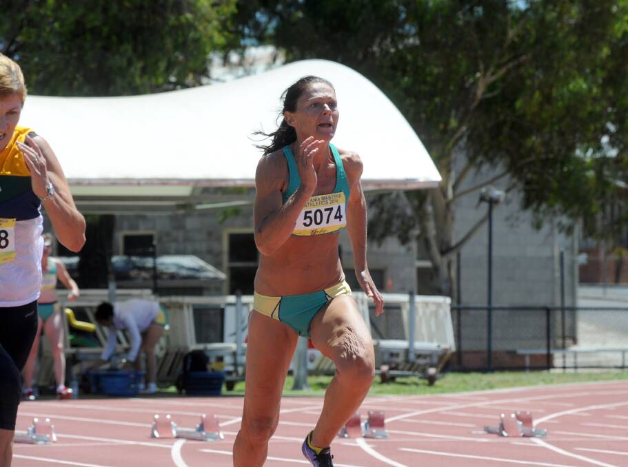 Philippa Wight in the 100m dash. Picture: JODIE DONNELLAN 
