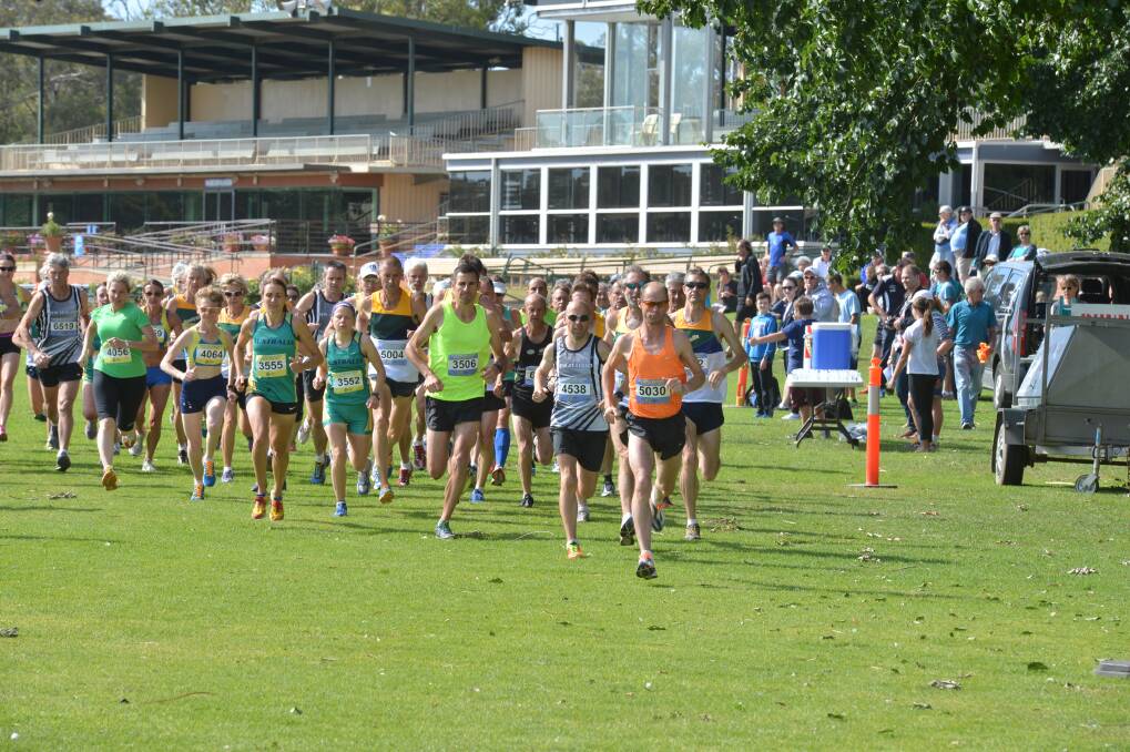The eight kilometre Cross Country runners begin their race. Picture: BRENDAN McCARTHY