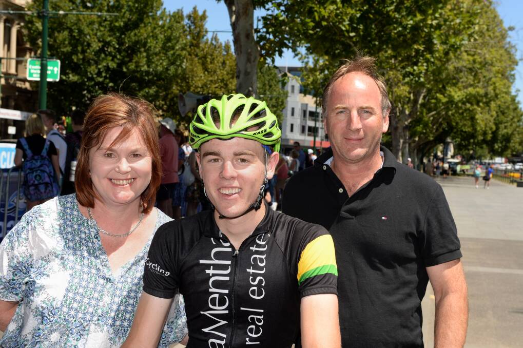 Leanne, Chris and Keith Hamilton after stage one of the Jayco Tour. Picture: JIM ALDERSEY