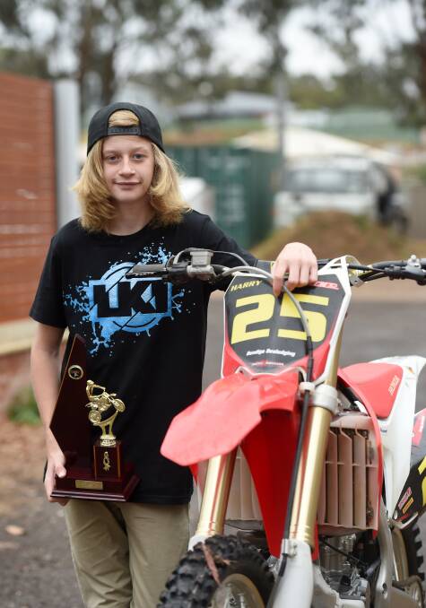 Motorcross rider Harry Smith, 15. Picture: JODIE DONNELLAN 