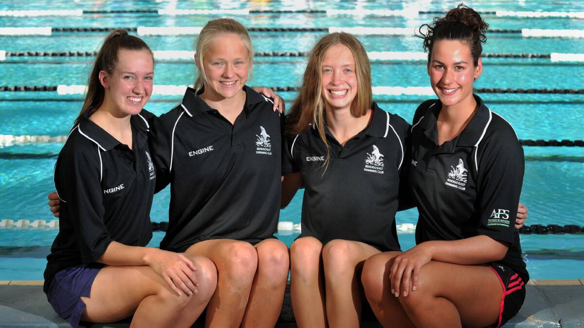 NATIONAL HOPEFULS: Carmen Franz, Holly Hawke, Kate Jordan and Rebecca Holmes will compete in Brisbane. Picture: JODIE DONNELLAN 