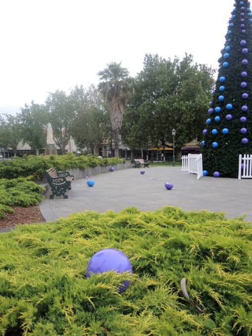 The Rosalind Park Christmas tree has been vandalised. Picture: KRISTEN ALEBAKIS