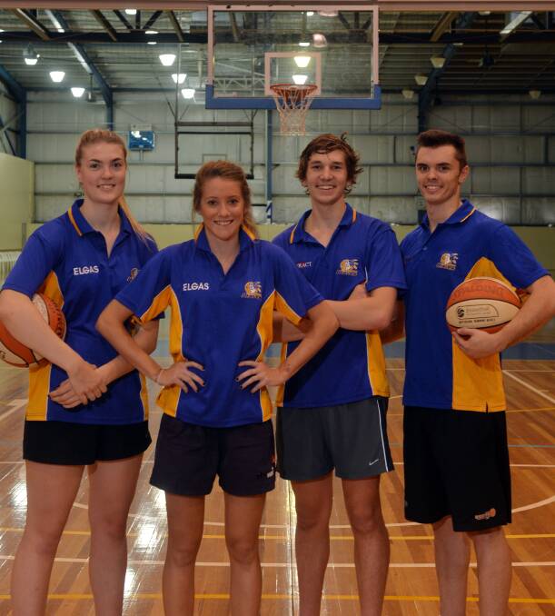 YOUNG BRAVES: Molly Greetham, Tahnee Cannon, Aidan Brohm and Lachlan Urwin.