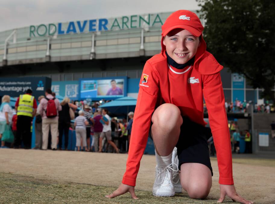 READY: Jack Cripps is a ball kid at the Australian Open. Picture: FIONA HAMILTON