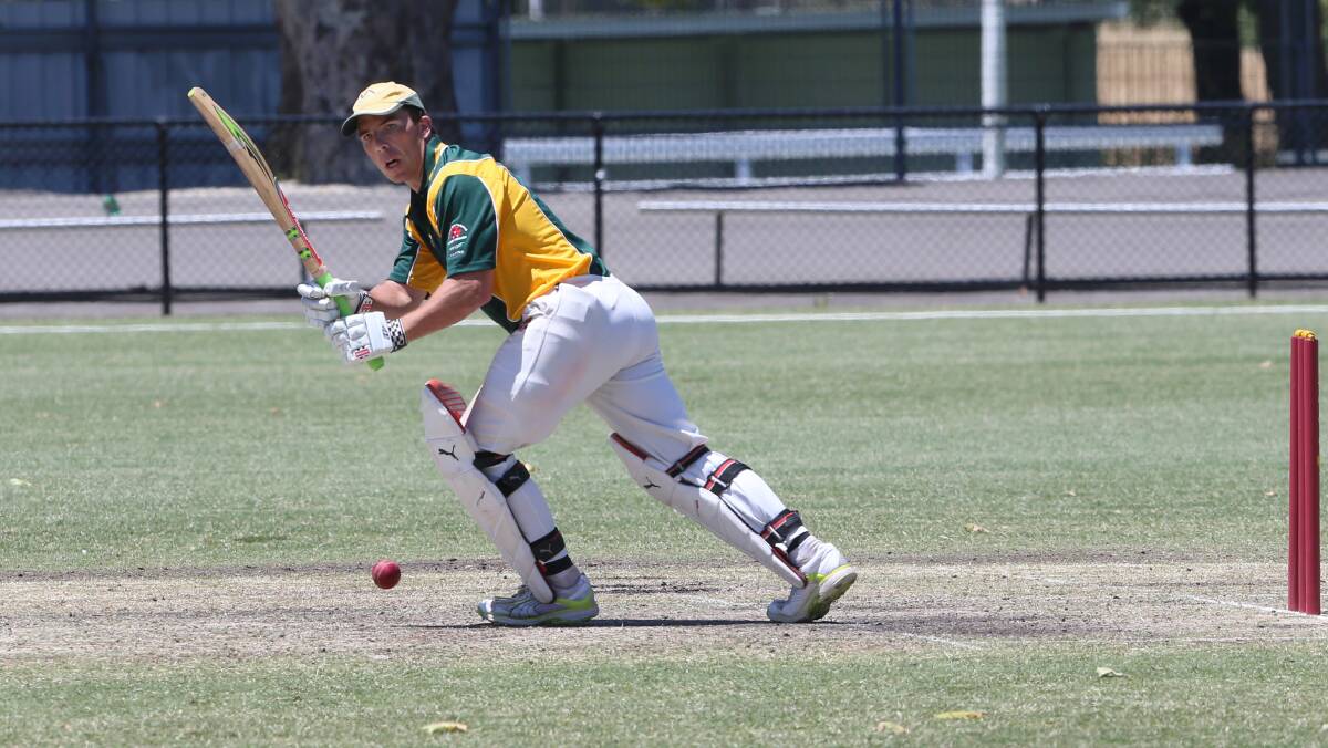 Division one clash between Murray Valley (Batting) and Northern Districts (fielding). Batting: Mark Baker. Picture: PETER WEAVING
