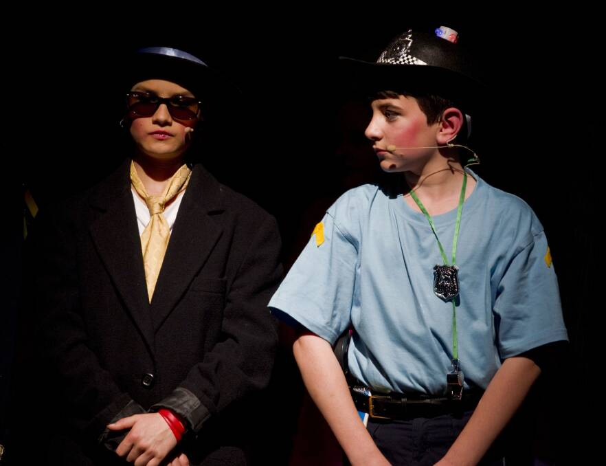 Jacob as Jack Spratt and Bard as PC Plod. Picture: TRUDI JACOBSON 