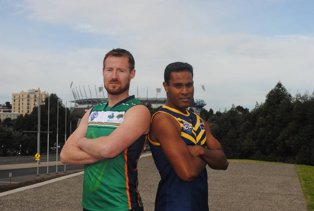 Ireland captain Mick Finn and Nauru's captain Trent Depaune. Picture: CONTRIBUTED