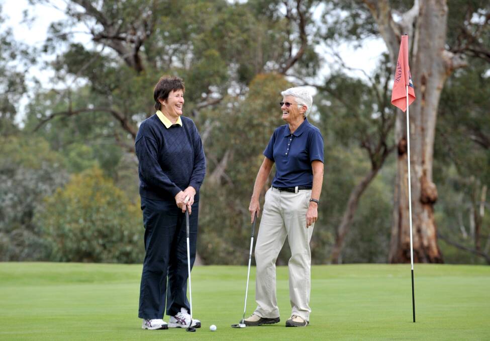 FUN: Axedale golf club members Loretta Prowse and Trish Shanahan.